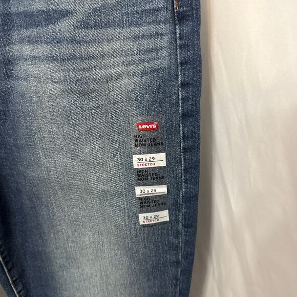 Levis Womens Jeans 30x29 Mom High Waisted Blue Stretch Tapered - Picture 8 of 11